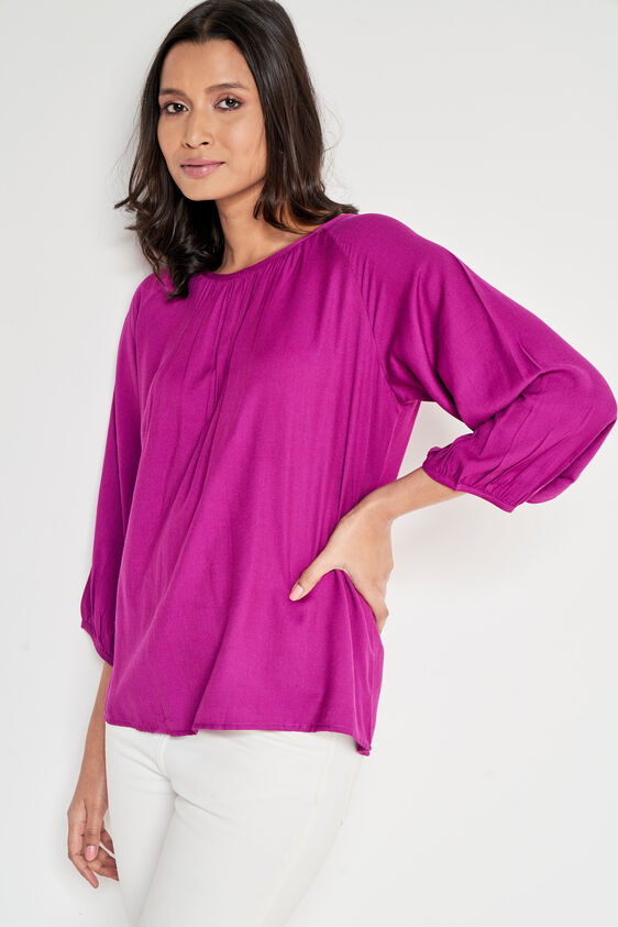 Straight Regular Top, Wine, image 2